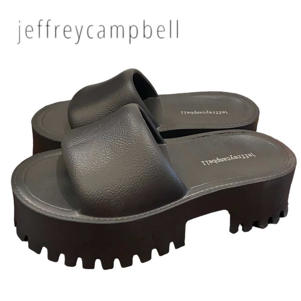 JEFFREY CAMPBELL Women's Summertime Black Slide Sandals NEW 6 7 8 9 10 - Picture 1 of 7